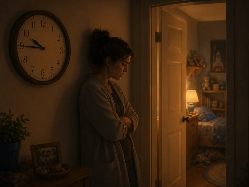 Clock showing a late hour as a long bedtime routine takes over the evening